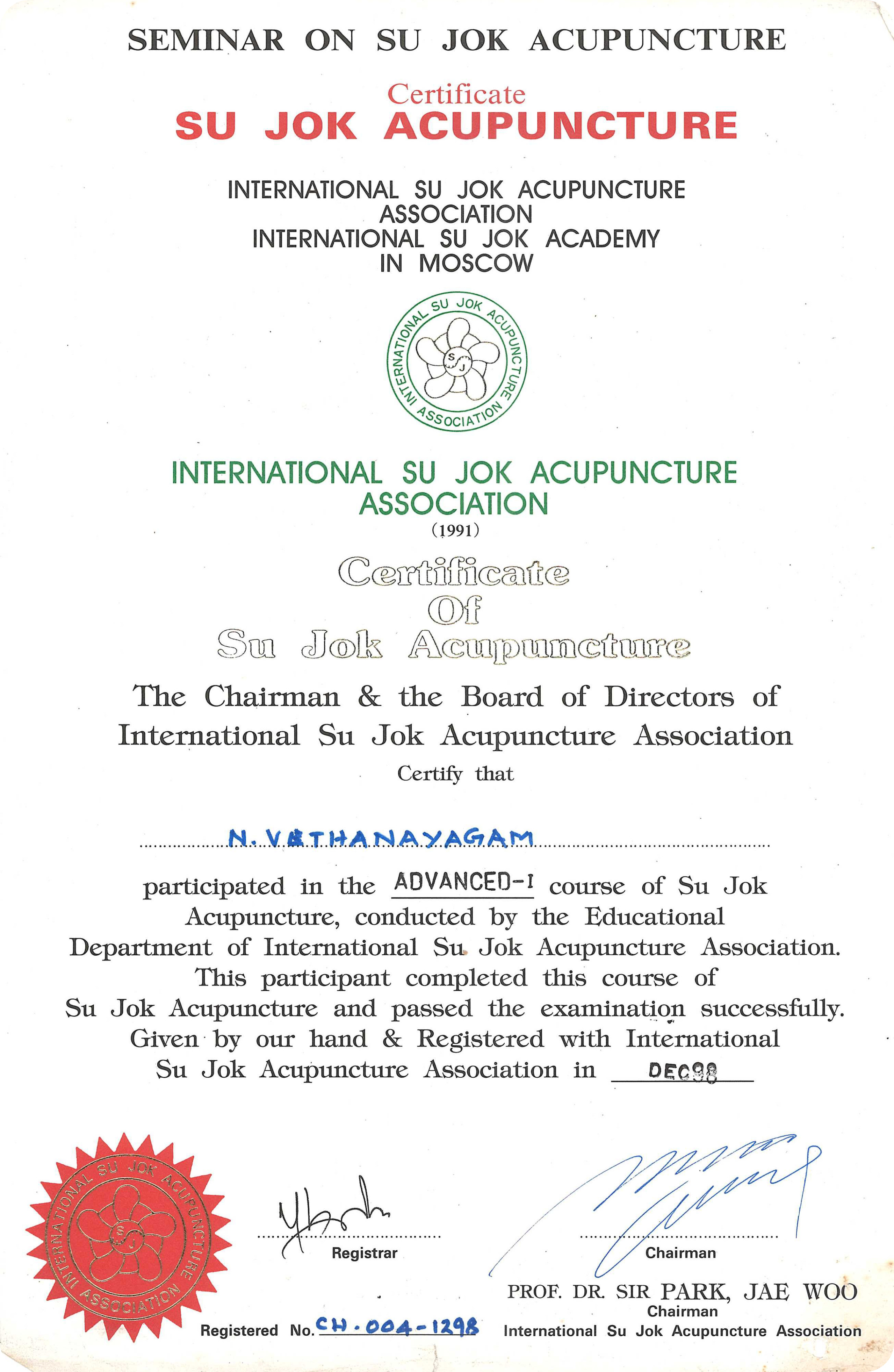 Acupuncture Therapy Certificate